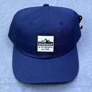 Smartwool Logo Ball Cap Navy Blue Canvas Square‎ Patch Adjustable Gorpcore Hat